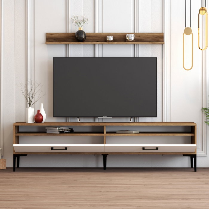 Hanah Home Istanbul Mueble de TV Nogal y Blanco